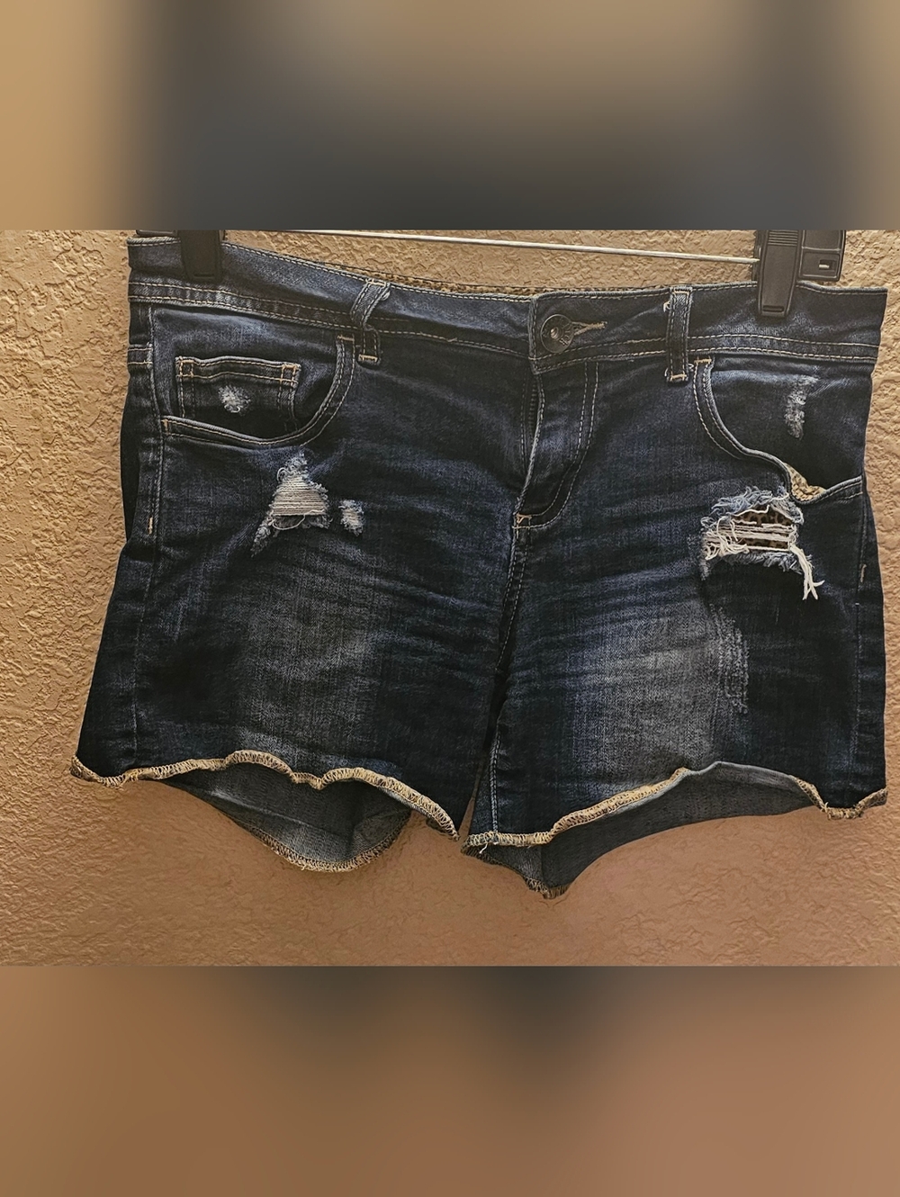 Dark Wash Distressed Women’s Denim Shorts